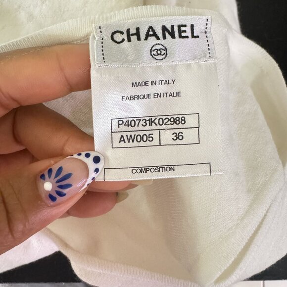 Chanel Women's White Cotton Pique Knit Zipper Sleeveless Tank Dress Size 36 - Picture 7 of 9